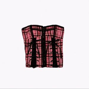 Tripp nyc pink plaid corset
